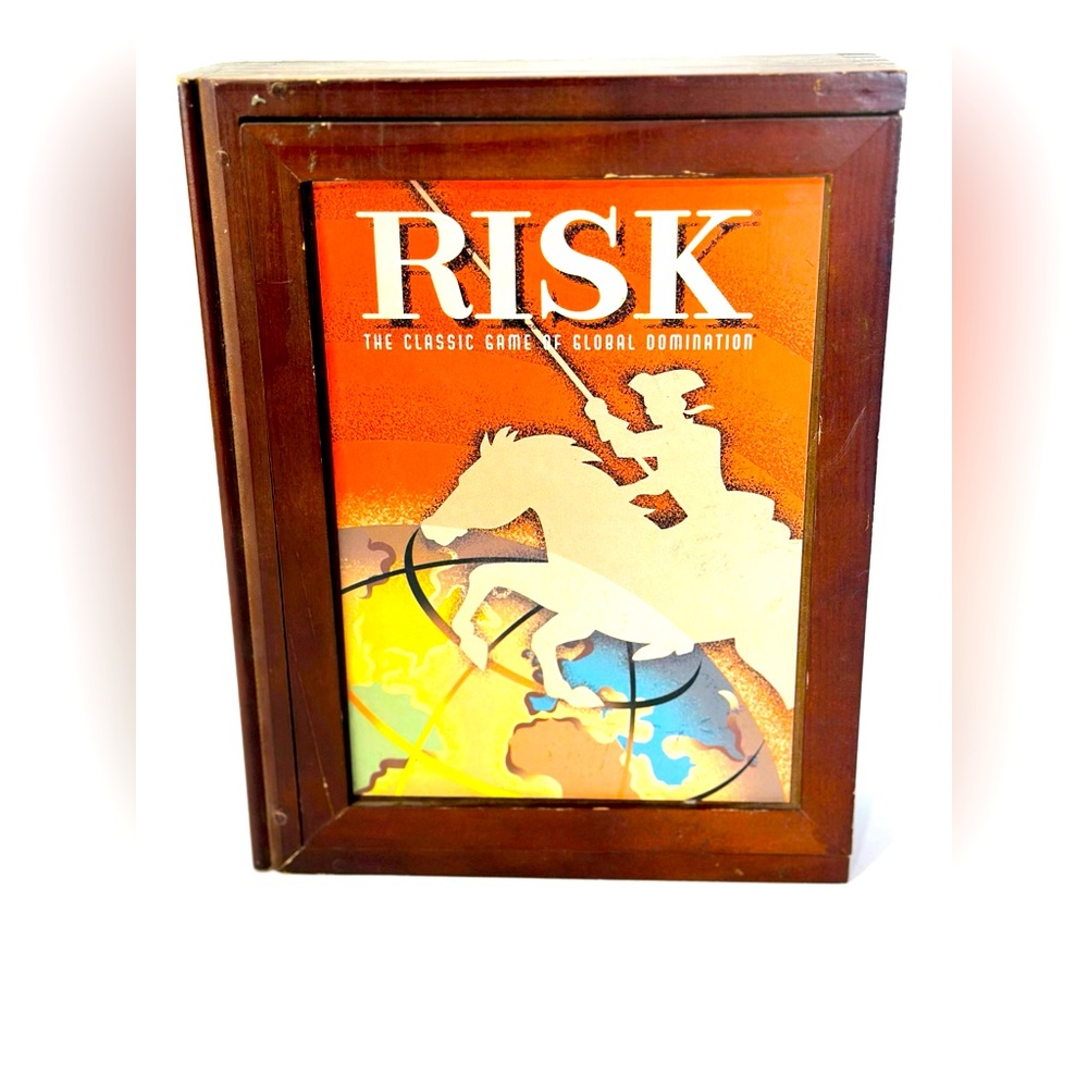 The Risk ~ Parker Brothers Vintage Game Collection Wooden Book Box - NIB